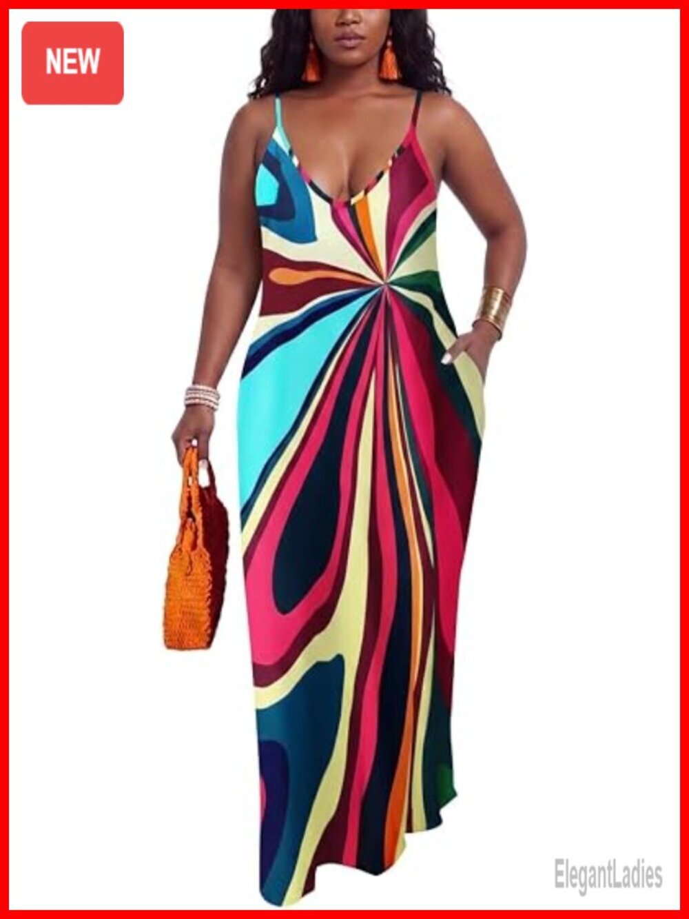 Plus Size Sleeveless Spaghetti Strap Floral Maxi Sundress Boho Beach Casual
